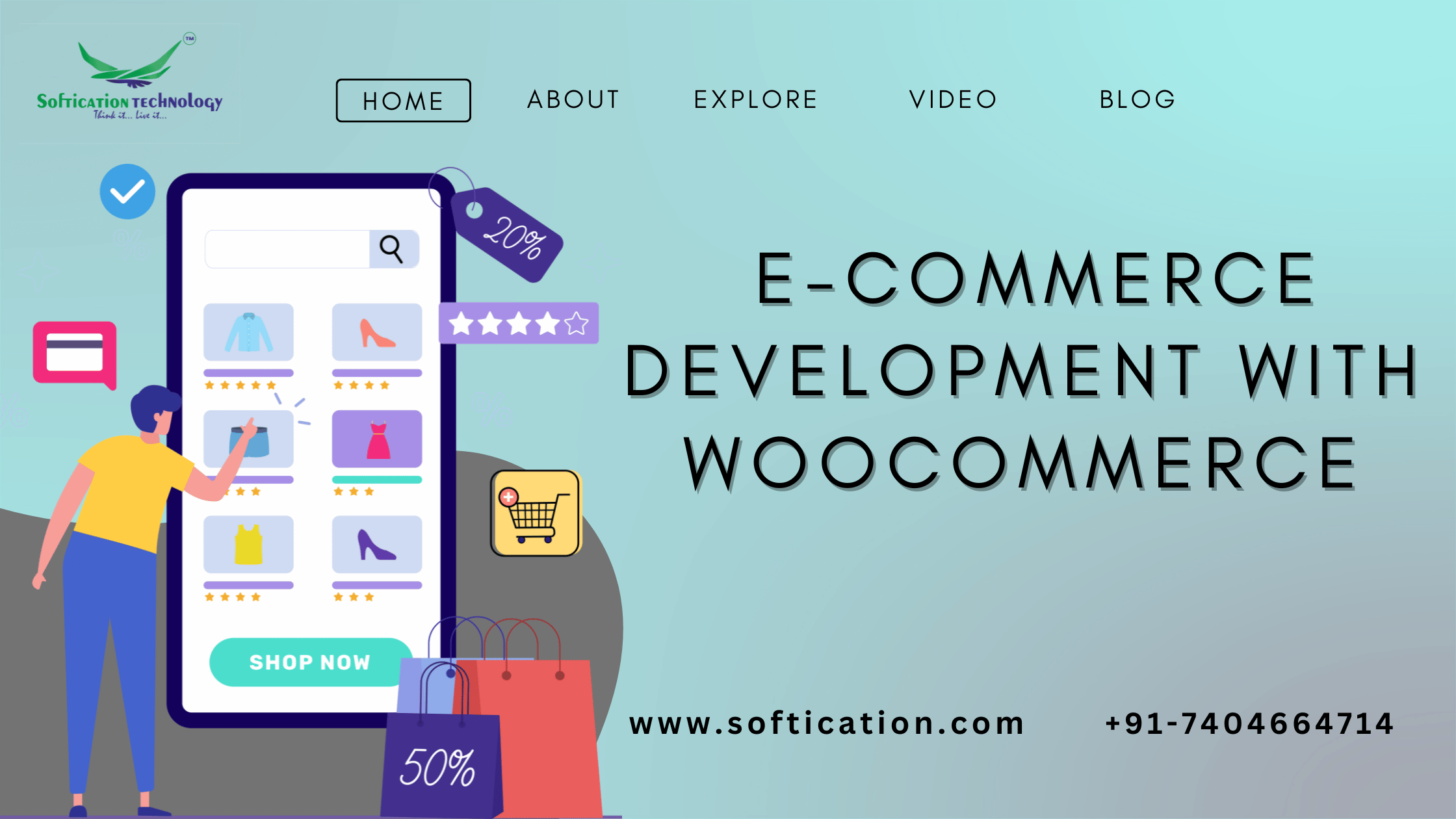Discover SoftiCation Technology's comprehensive WooCommerce e-commerce development services, tailored to boost your business with customized solutions, SEO optimization, and advanced features.
