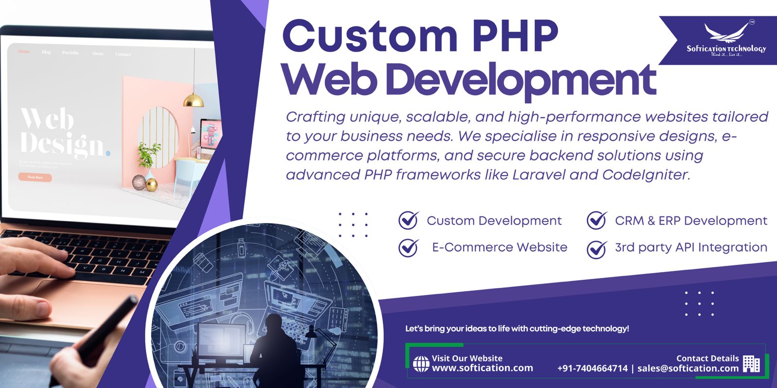 Discover SoftiCation Technology's comprehensive PHP web development services. Learn how PHP powers dynamic websites to boost business growth.